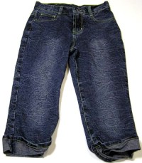 Modré riflové 7/8 kalhoty vel. 9-10 let