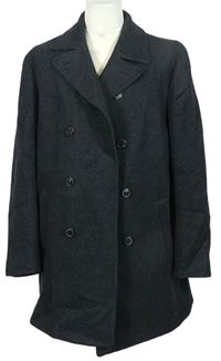 Pánský tmavošedý vlněný kabát zn. Massimo Dutti