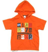 Oranžové tričko s kapucí a potiskem zn.C&A