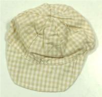 Béžovo-bílá kostkovaná kšiltovka vel. 50 cm