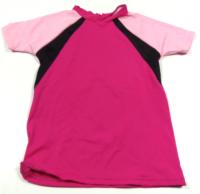 Růžovo-černé uv plážové tričko zn. Marks&Spencer vel. 14 let