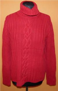 Dámský červený svetr s rolákem zn. Maine vel. M