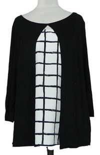 Dámské černo-bílé kostkované triko zn. Alba Moda 