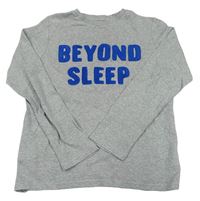 Šedé žebrované triko s modrým nápisem zn. F&F