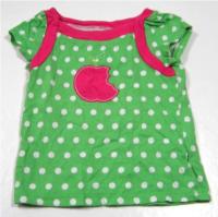 Zeleno-růžové tričko s jablíčkem zn. Circo 