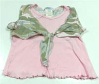 Růžovo-army tričko 