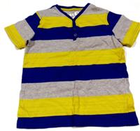 Šedo-modro-žluté pruhované tričko zn. Cherokee