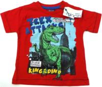 Nové - Červené tričko s dinosaurem zn. Minoti 