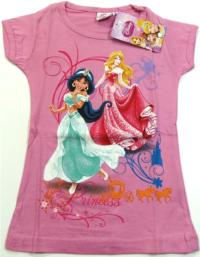 Nové - Růžové tričko s princeznami zn. Disney
