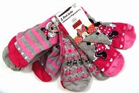 Nové - 3pack - Růžovo-šedé ponožky s Minnie zn. Disney vel. 23-26