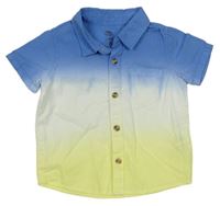 Modro-bílo-žlutá tónovaná košile zn. F&F