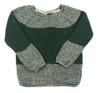Zelený melírovaný pletený svetr zn. Primark