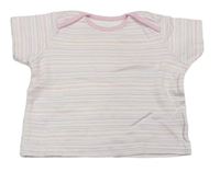 Růžovo-bílo-fialové pruhované tričko zn. George