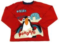 Červené triko s tučňákem 
