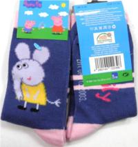 Outlet - Tmavomodro-růžové ponožky Peppa Pig vel. 19-22