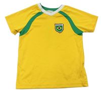 Žluto-zelený funkční fotbalový dres Brasil zn. H&M