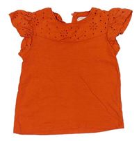 Oranžové tričko s madeirou zn. Vertbaudet