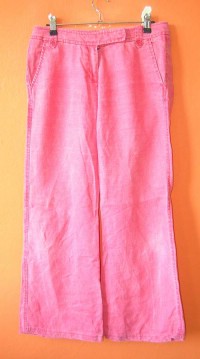 Dámské růžové lněné kalhoty zn. French