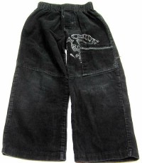 Černé manžestrové kalhoty s poriskem