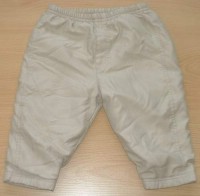 Béžové šusťákové zateplené kalhoty