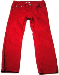 Červené riflové 7/8 kalhoty vel. 140