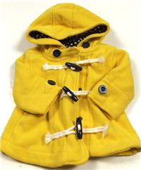 Žlutý fleecový oteplený kabátek s kapucí zn. Next
