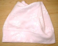 Růžová fleecová čepice s vločkami