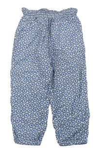 Bílo-modré vzorované lehké kalhoty zn. H&M