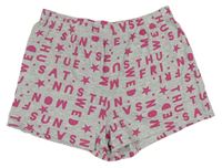 Šedo-růžové pyžamové kraťasy s písmenky zn. George