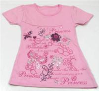 Růžové tričko s obrázkem