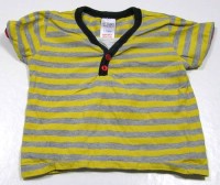 Žluto-šedé pruhované tričko