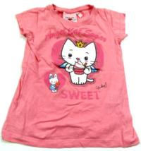 Růžové tričko s obrázkem zn. Angel cat