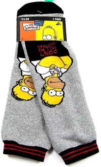Outlet - Šedo-černé domácí ponožky s Homerem zn. Bhs vel. 27-30