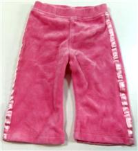 Růžové sametové kalhoty s proužkem zn.Baby mac