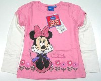 Outlet - Růžovo-bílé triko s Minnie zn. Disney