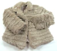 Béžový chlupatý jarní kabátek zn. F&F 