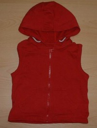 Červená propínací vesta s kapucí zn. Marks&Spencer