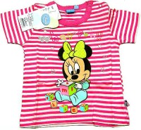 Outlet - Světlerůžovo-bílé pruhované tričko s Minnie zn. Disney