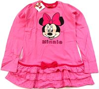 Nové - Růžová tunika s Minnie a volánky zn. Disney 