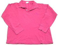 Růžové triko s nápisem a límečkem vel 140 cm