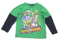 Zeleno-modré triko s potiskem Toy Story zn. Disney