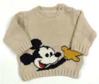 Béžový svetr s Mickey Mousem