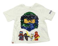 Bílé tričko s překlápěcími flitry - Lego Ninjago zn. H&M