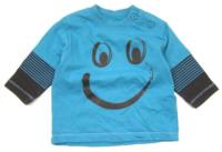Modro-pruhované triko s obličejem zn. F&F