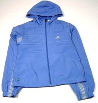 Modrá šusťáková bunda s kapucí zn. Adidas, vel. 152