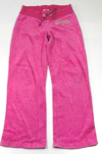 Růžové sametové kalhoty se srdíčkem zn. Marks&Spencer