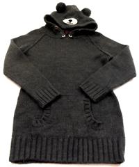 Tmavošedý pletený svetr s kapucí zn. Y.d