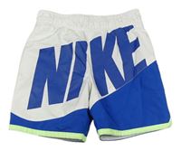 Bílo-cobaltově modré šusťákové sportovní kraťasy s logem zn. Nike