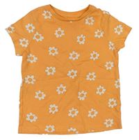 Oranžové květované tričko zn. F&F