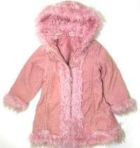 Růžový manžestrový jarní kabátek s kapucí zn. Ladybird
